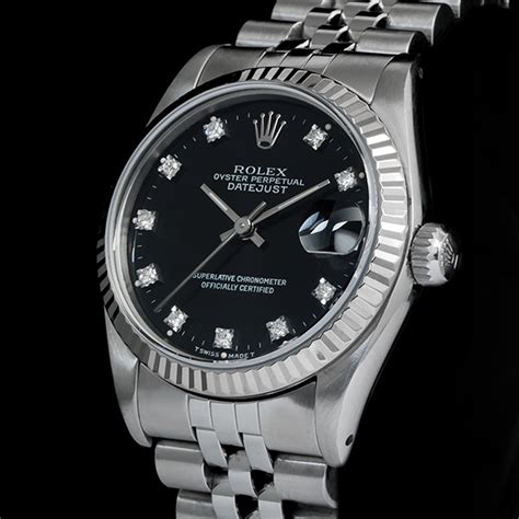 Rolex Datejust 36 36mm Quadrante Nero con Brillanti Black